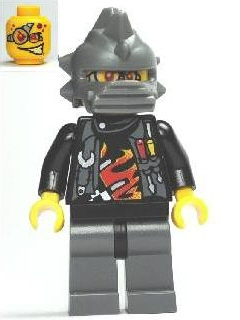 LEGO Minifigure-Backyard Blaster 3 (Billy Bob Blaster) - Spiked Helmet-World Racers-WR018-Creative Brick Builders